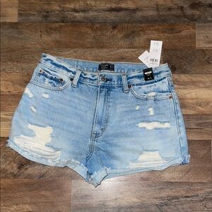 Abercrombie Annie High Rise Denim Shorts size 10 NWT